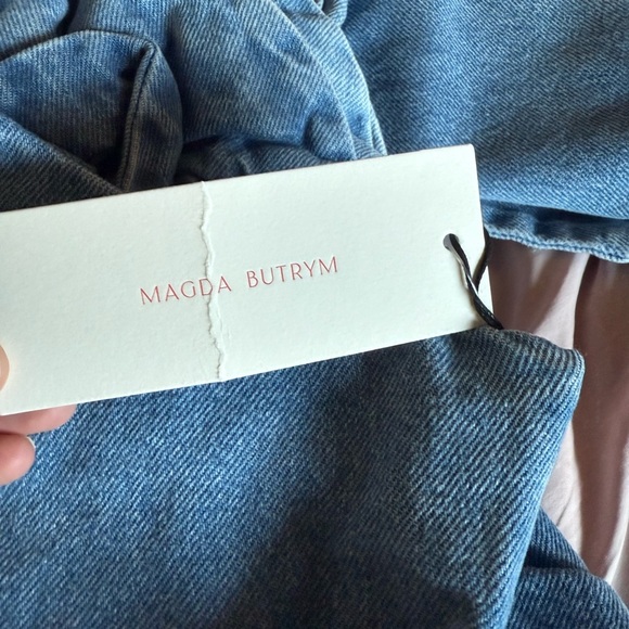 Magda Butrym Blue Denim Mini Skirt with Floral Detail - Picture 5 of 6